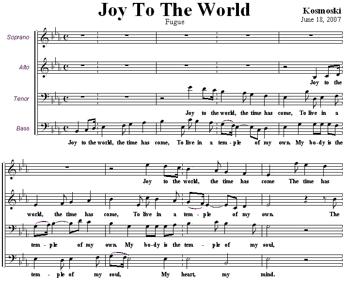 Fugue On Joy To The World themes